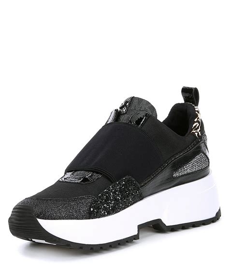 mk black sneakers|michael kors black sneakers women's.